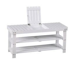 Aspect Furniture Timor 3 Tier Shoe Bench With Storage Space On Top-White - thumbnail 3