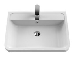 Hudson Reed Solar Floor Standing 2 Drawer Vanity Unit & Polymarble Basin, Pure White Matt, 600 X 840 X 450mm - thumbnail 3