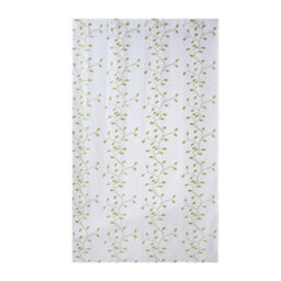 Living And Home White 2-Piece Set With Green Leaf Embroidered Semi-Sheer Curtains, 130 X 240 Cm - thumbnail 5