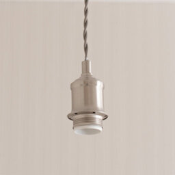 Valuelights Reni Grey Drum Shade 3 Drop Bar Brushed Chrome Diner Ceiling Pendant Light - thumbnail 4