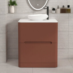 Royal Bathrooms Venice 700mm Terracotta Clay Freestanding Bathroom Countertop Vanity Unit 2 Drawer With Nova Basin - thumbnail 1