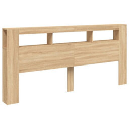 Berkfield Led Headboard Sonoma Oak 220X18.5X103.5 Cm Engineered Wood - thumbnail 3