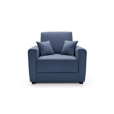Abakus Direct Olly Velvet Single Sofa Bed In Dark Blue - image 1