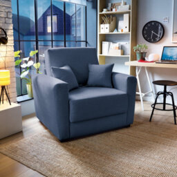 Abakus Direct Olly Velvet Single Sofa Bed In Dark Blue - thumbnail 8