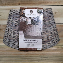 Samuel Alexander 28Or57Cm Everlands Kd Willow Christmas Tree Skirt Wicker Rattan   Small Grey Wash - thumbnail 6