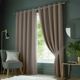 Ameha Mink 100%blackout Curtain 90X90', 260Gsm Linen Texture Fabric Ready Made,thermal Insulated For Bedroom Living Room Decor - thumbnail 9