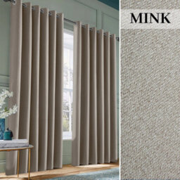 Ameha Mink 100%blackout Curtain 90X90', 260Gsm Linen Texture Fabric Ready Made,thermal Insulated For Bedroom Living Room Decor - thumbnail 2