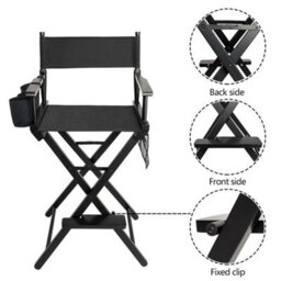 "Casual Home 47"" Director's Chair Black Frame With Black Canvas Counter Height" - thumbnail 5