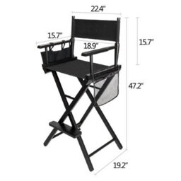 "Casual Home 47"" Director's Chair Black Frame With Black Canvas Counter Height" - thumbnail 2