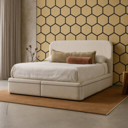 Mira Ottoman Bed Rounded Headboard End Lift: Boucle Cream