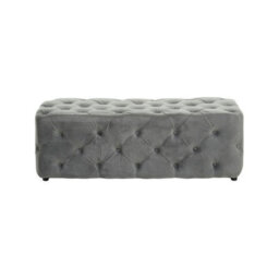 Buttercup Farm Alea Grey Velvet Bench Wood/textile - L120 X W45 X H42 Cm - thumbnail 2