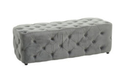 Buttercup Farm Alea Grey Velvet Bench Wood/textile - L120 X W45 X H42 Cm - thumbnail 4
