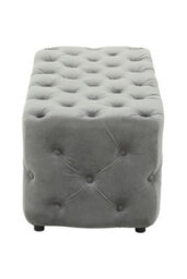 Buttercup Farm Alea Grey Velvet Bench Wood/textile - L120 X W45 X H42 Cm - thumbnail 5