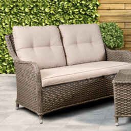 Dellonda Chester 3 Piece Garden Rattan Lounge Set 2X Double Seater Sofas, Brown - thumbnail 5