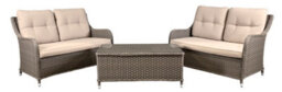 Dellonda Chester 3 Piece Garden Rattan Lounge Set 2X Double Seater Sofas, Brown - thumbnail 6