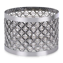Valuelights Hadley Silver Easy Fit Metal Cut Out Acrylic Jewel Drum Ceiling Light Shade (D)24Cm - thumbnail 5