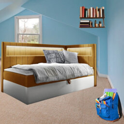 Junior Gold 3 Childrens Bed With Storage 90X200 Cm White Yellow Right Corner - thumbnail 1