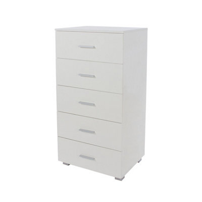 Core Products Lido 5 Narrow Tall Chest Of Drawers, White - image 1