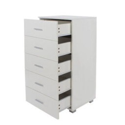 Core Products Lido 5 Narrow Tall Chest Of Drawers, White - thumbnail 2