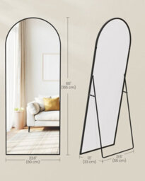 LEDREM Full Length Mirror, 165 X 60 Cm, Arched Full Body Mirror With Stand - thumbnail 6