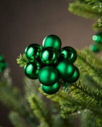 WeRChristmas Christmas Green Glass Berry Cluster Christmas Baubles, 10 Pack - thumbnail 4