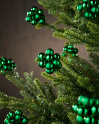 WeRChristmas Christmas Green Glass Berry Cluster Christmas Baubles, 10 Pack - thumbnail 2
