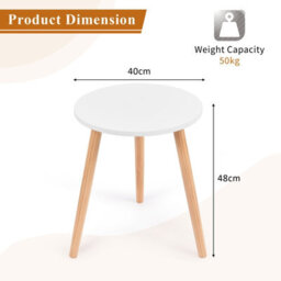Costway Round Coffee End Table Sofa Side Table Modern Tea Table Furniture Living Room - thumbnail 2