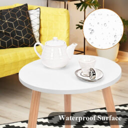 Costway Round Coffee End Table Sofa Side Table Modern Tea Table Furniture Living Room - thumbnail 8