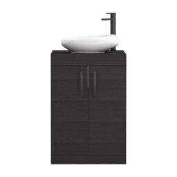 Royal Bathrooms Turin 800mm Freestanding Bathroom Vanity Unit With Sink 2 Door Hale Black & Nova Countertop Basin - thumbnail 5