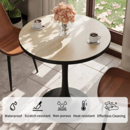 30Inch Round Leisure Coffee Table Cocktail Bar Table For Home Office Dining Room - thumbnail 6