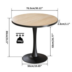 30Inch Round Leisure Coffee Table Cocktail Bar Table For Home Office Dining Room - thumbnail 2
