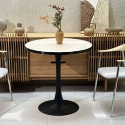 30Inch Round Leisure Coffee Table Cocktail Bar Table For Home Office Dining Room - thumbnail 4