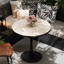 30Inch Round Leisure Coffee Table Cocktail Bar Table For Home Office Dining Room - thumbnail 5