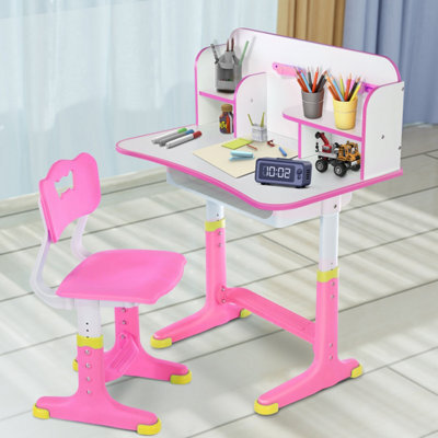 Kids Girls Desk And Chair Set Height Adjustable Student Study Table And Chair Set - image 1
