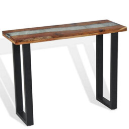 Berkfield Industrial Console Table Teak 100X35X75 Cm - thumbnail 9