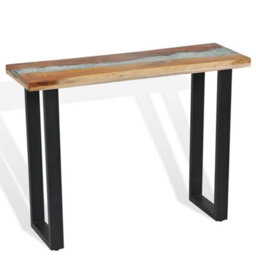 Berkfield Industrial Console Table Teak 100X35X75 Cm - thumbnail 4