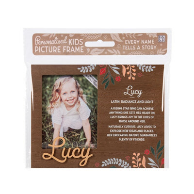 History & Heraldry Pre-Personalised Picture Frame With Child's Name And Meaning - Lucy - For 8.5 X 11Cm Photo - Over 90 Titles Available - image 1