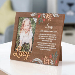 History & Heraldry Pre-Personalised Picture Frame With Child's Name And Meaning - Lucy - For 8.5 X 11Cm Photo - Over 90 Titles Available - thumbnail 2