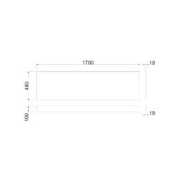 Rinse bathrooms Rinse Single Ended 1700X700mm Bath + Gloss White Front Wood Bath Panel + Chrome Square Bath Screen - thumbnail 6