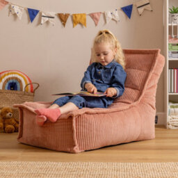 Icon Kids Dolce Scandi Jumbo Cord Lounger Bean Bag, Dawn Pink - thumbnail 2
