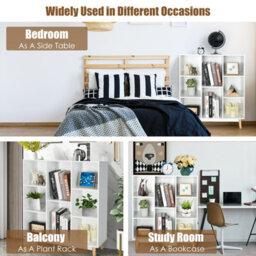 Costway 8-Cube Storage Bookcase Wooden Bookshelf Side Cabinet Freestanding Display Rack - thumbnail 6