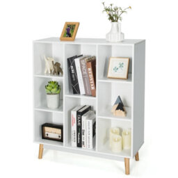 Costway 8-Cube Storage Bookcase Wooden Bookshelf Side Cabinet Freestanding Display Rack - thumbnail 2
