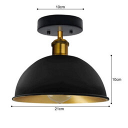 3 Pack Of Industrial Semi Flush Mount Ceiling Light Metal E27 Indoor Ceiling Lamp Fixture For Bedroom Living Room Hallway - thumbnail 4