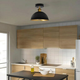3 Pack Of Industrial Semi Flush Mount Ceiling Light Metal E27 Indoor Ceiling Lamp Fixture For Bedroom Living Room Hallway - thumbnail 3