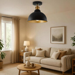 3 Pack Of Industrial Semi Flush Mount Ceiling Light Metal E27 Indoor Ceiling Lamp Fixture For Bedroom Living Room Hallway - thumbnail 8