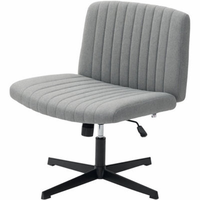 Linen Cross Legged Tilt Office Chair Grey - image 1