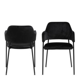 Wyld Haus Haderslev Set Of 2 Black Upholstered Dining Chairs With Armrests - thumbnail 3