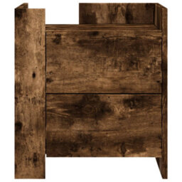 Berkfield Bedside Cabinet Smoked Oak 45X50X50 Cm Engineered Wood - thumbnail 4
