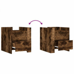 Berkfield Bedside Cabinet Smoked Oak 45X50X50 Cm Engineered Wood - thumbnail 8