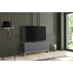 Tv Unit Ripple 100Cm - Dark Grey With Fluted Doors - thumbnail 6